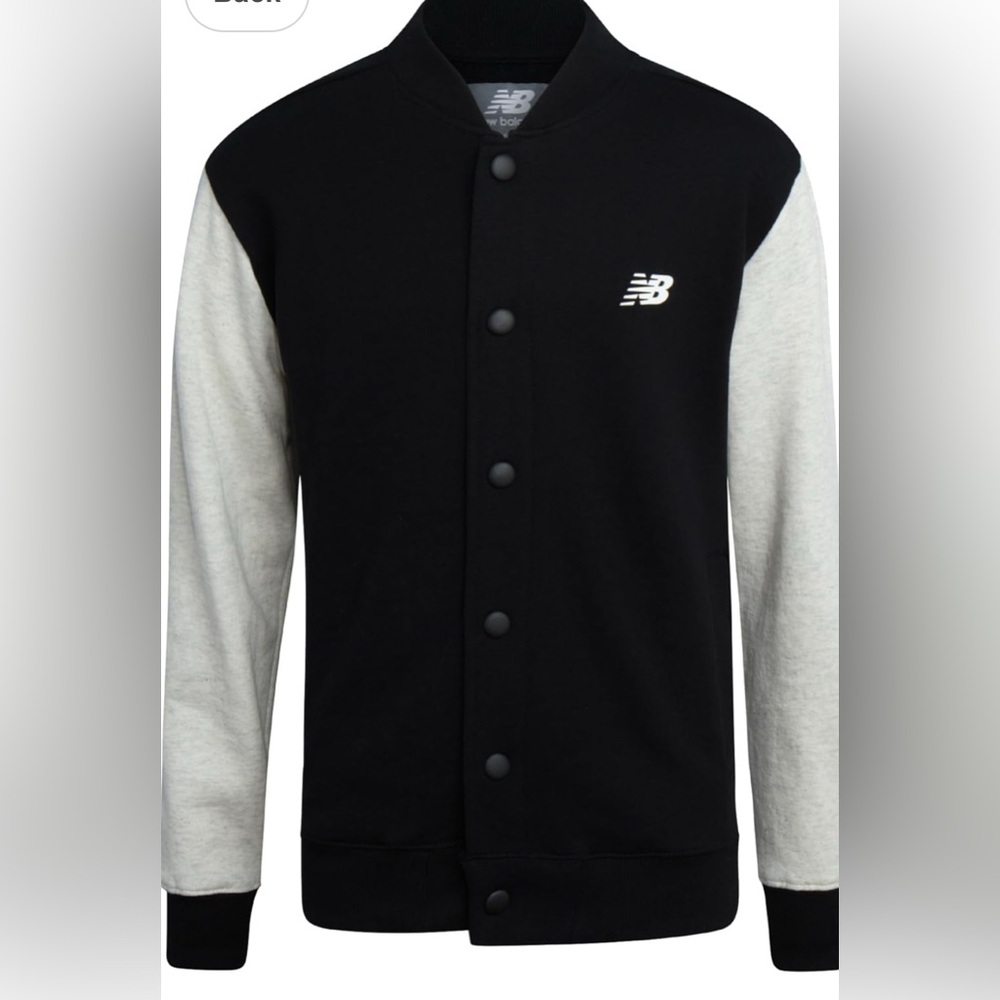 New Balance Boys' Bomber Jacket - Soft Cotton Blend Fleece Varsity Bomber
